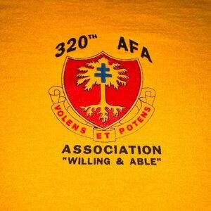 Vintage Fruit of the Loom Med Shirt 320th AFA Volens Et Potens USA single stitch